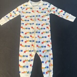 Infant Baby Boys Hanna Andersson Caterpillars Pajamas Sleeper 60 3-6 Months EUC